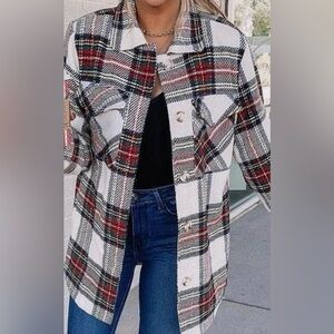 Boutique | Plaid + Cozy Shacket |
Red & White Plaid | New